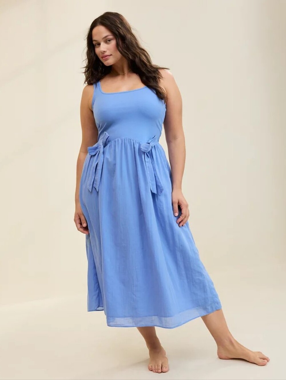 American eagle Aerie At The Barre Bow Dress in the shade "Dream Blue L NWT - Picture 3 of 7